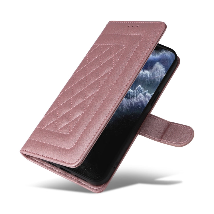 For iPhone 11 Pro Max Diamond Lattice Leather Flip Phone Case