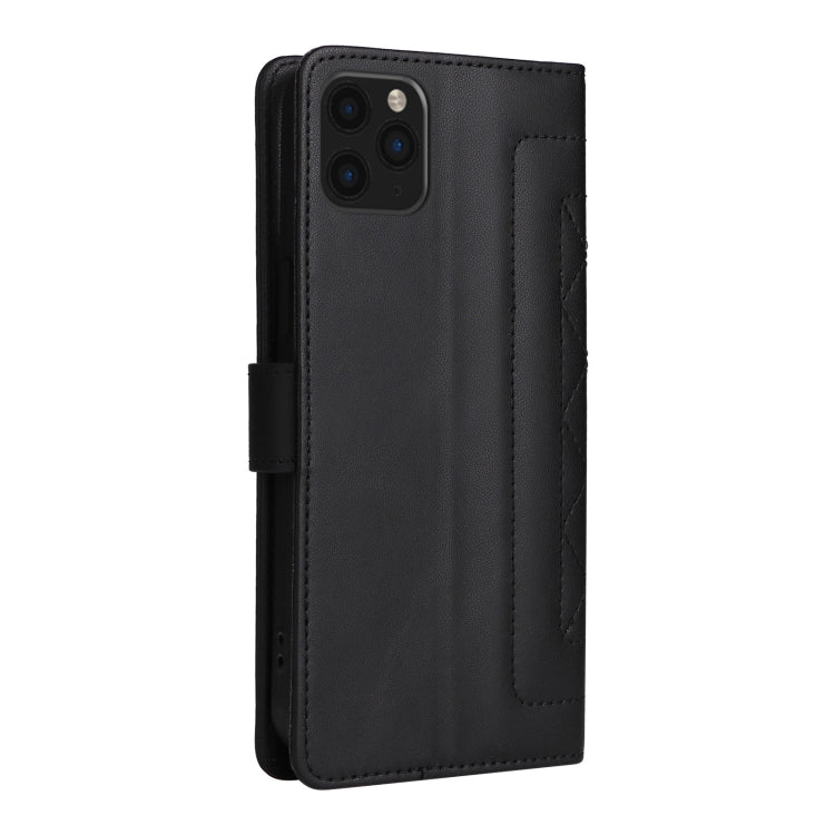 For iPhone 11 Pro Max Diamond Lattice Leather Flip Phone Case