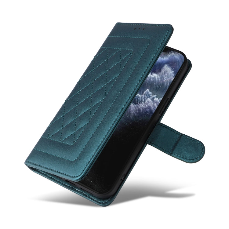 For iPhone 11 Pro Max Diamond Lattice Leather Flip Phone Case