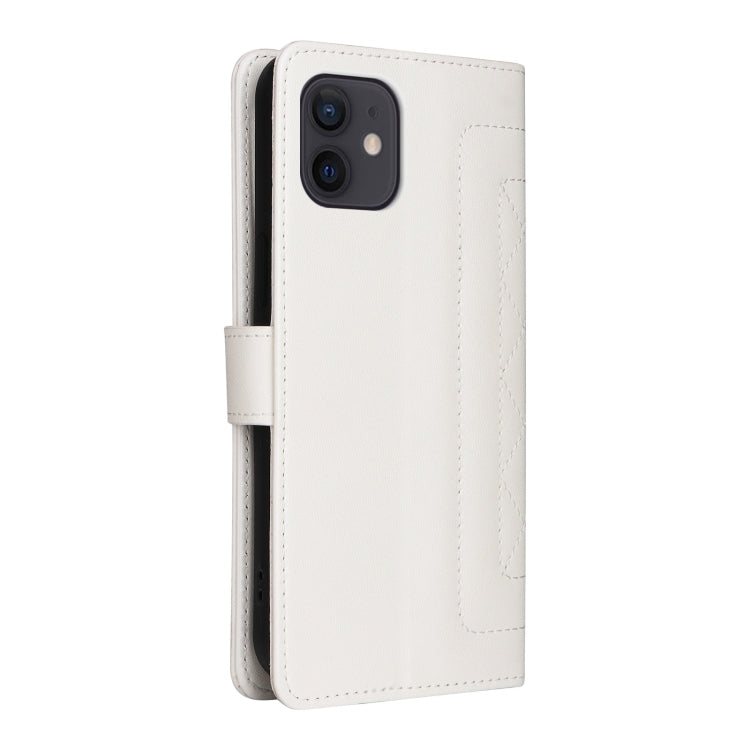 For iPhone 12 / 12 Pro Diamond Lattice Leather Flip Phone Case