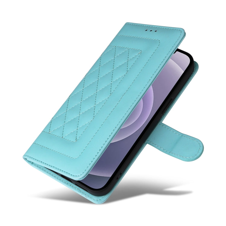 For iPhone 12 / 12 Pro Diamond Lattice Leather Flip Phone Case