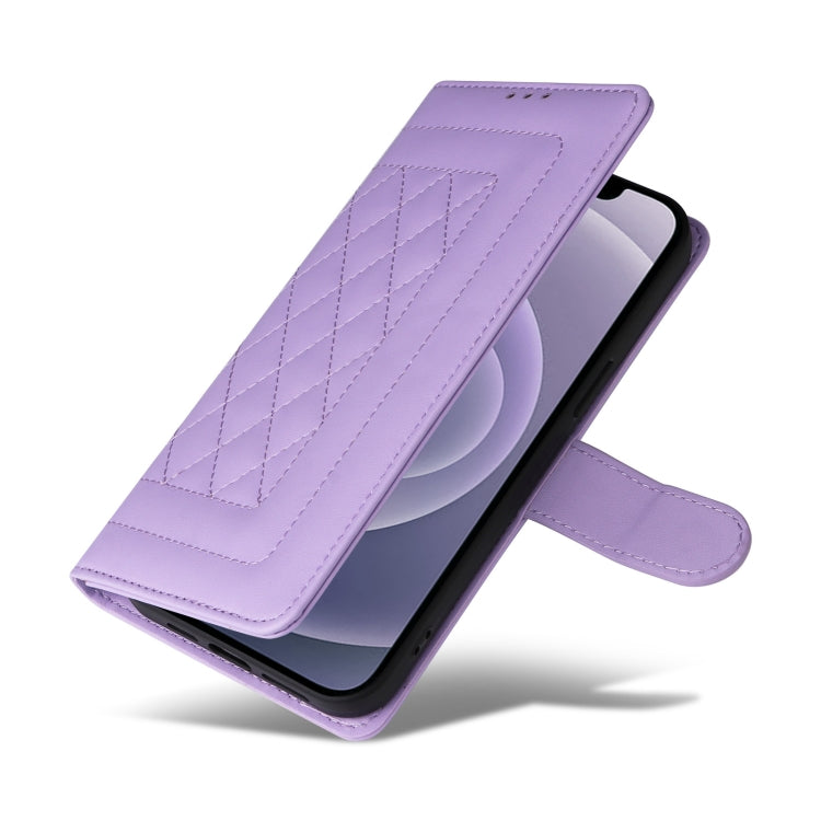 For iPhone 12 / 12 Pro Diamond Lattice Leather Flip Phone Case