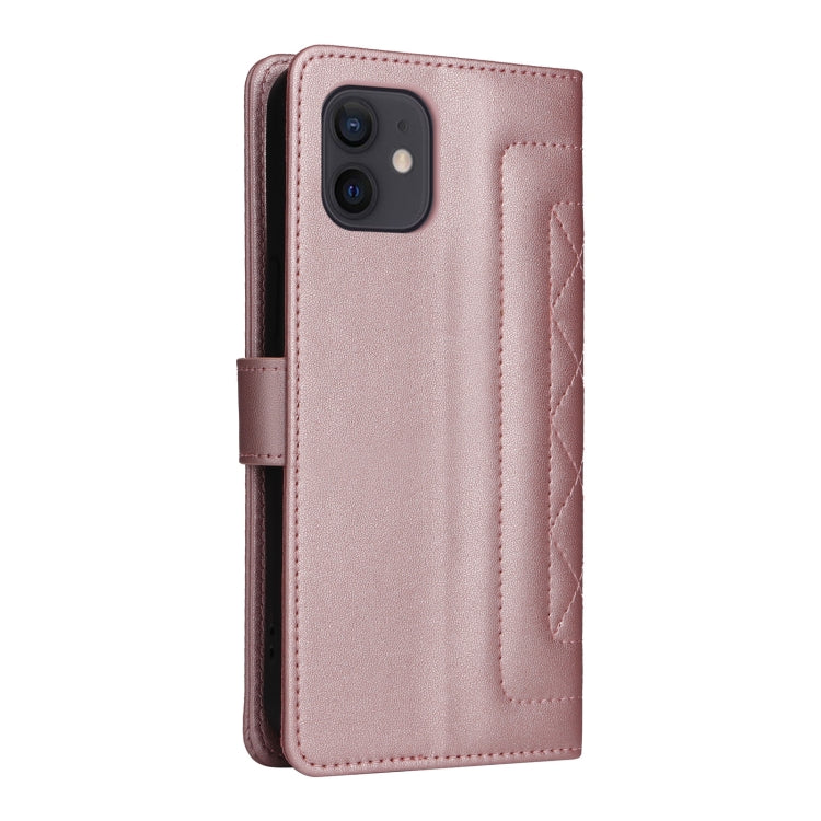 For iPhone 12 / 12 Pro Diamond Lattice Leather Flip Phone Case