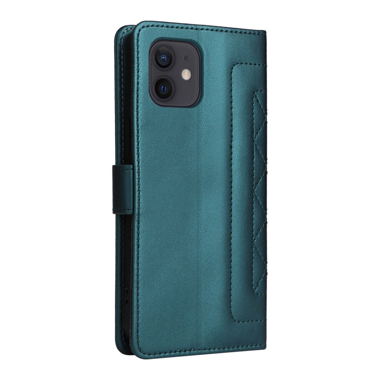For iPhone 12 / 12 Pro Diamond Lattice Leather Flip Phone Case