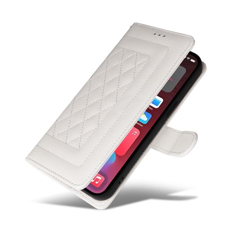 For iPhone 12 Pro Max Diamond Lattice Leather Flip Phone Case