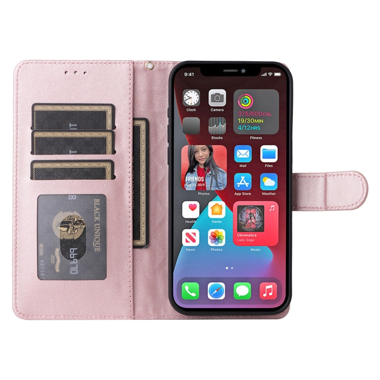 For iPhone 12 Pro Max Diamond Lattice Leather Flip Phone Case