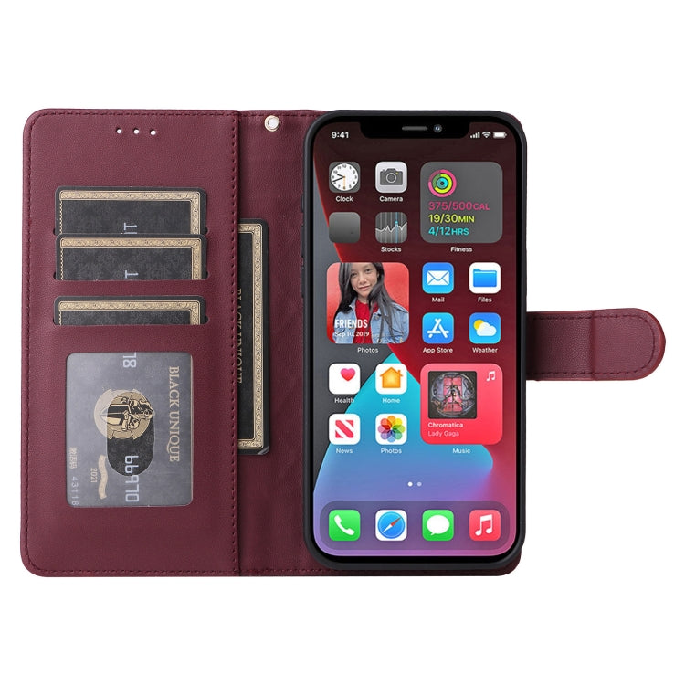 For iPhone 12 Pro Max Diamond Lattice Leather Flip Phone Case
