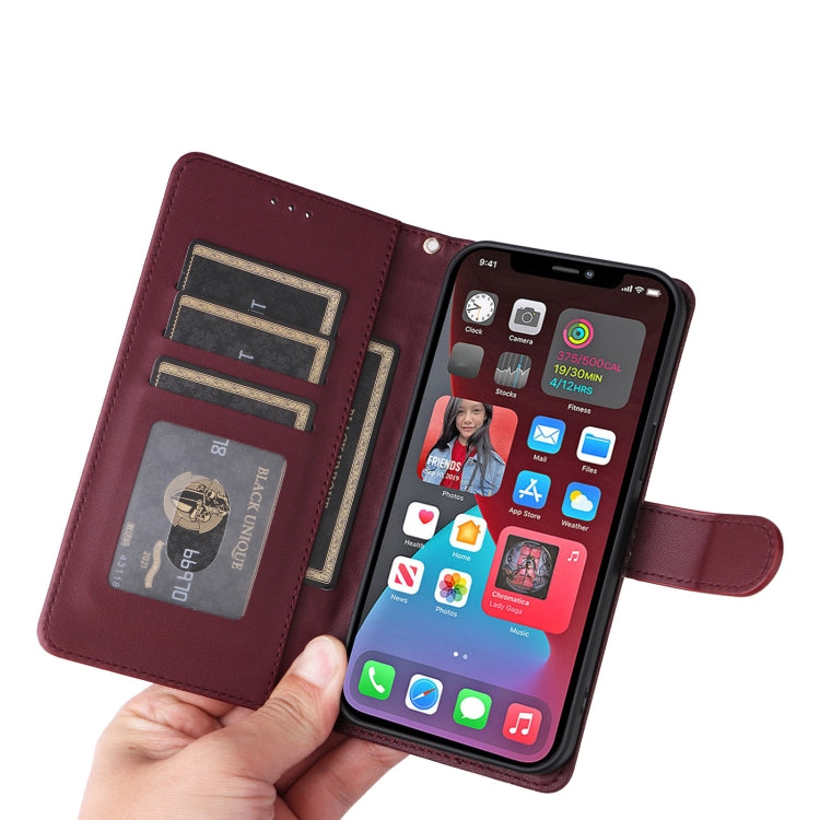 For iPhone 12 Pro Max Diamond Lattice Leather Flip Phone Case