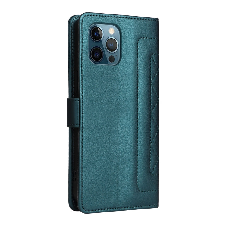For iPhone 12 Pro Max Diamond Lattice Leather Flip Phone Case