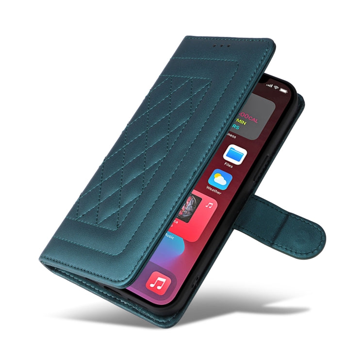 For iPhone 12 Pro Max Diamond Lattice Leather Flip Phone Case