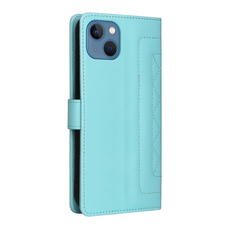 For iPhone 13 Diamond Lattice Leather Flip Phone Case