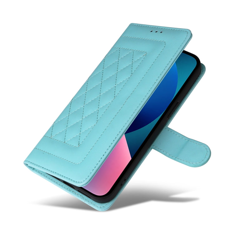 For iPhone 13 Diamond Lattice Leather Flip Phone Case