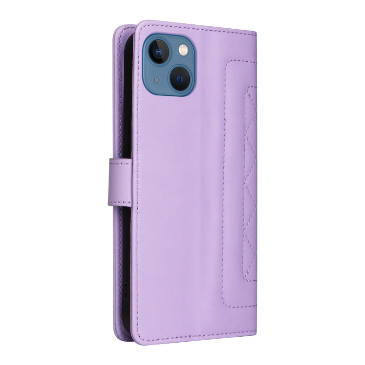 For iPhone 13 Diamond Lattice Leather Flip Phone Case