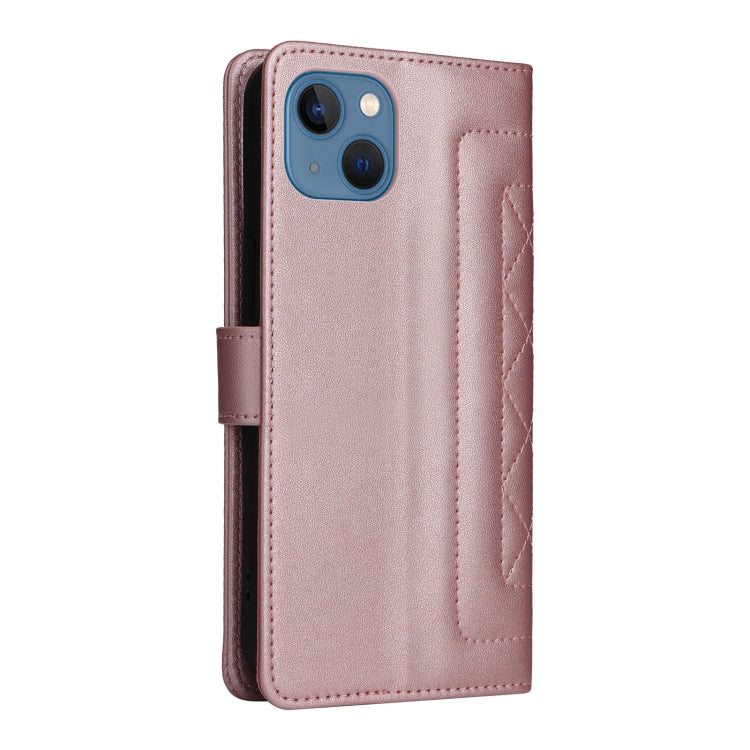 For iPhone 13 Diamond Lattice Leather Flip Phone Case