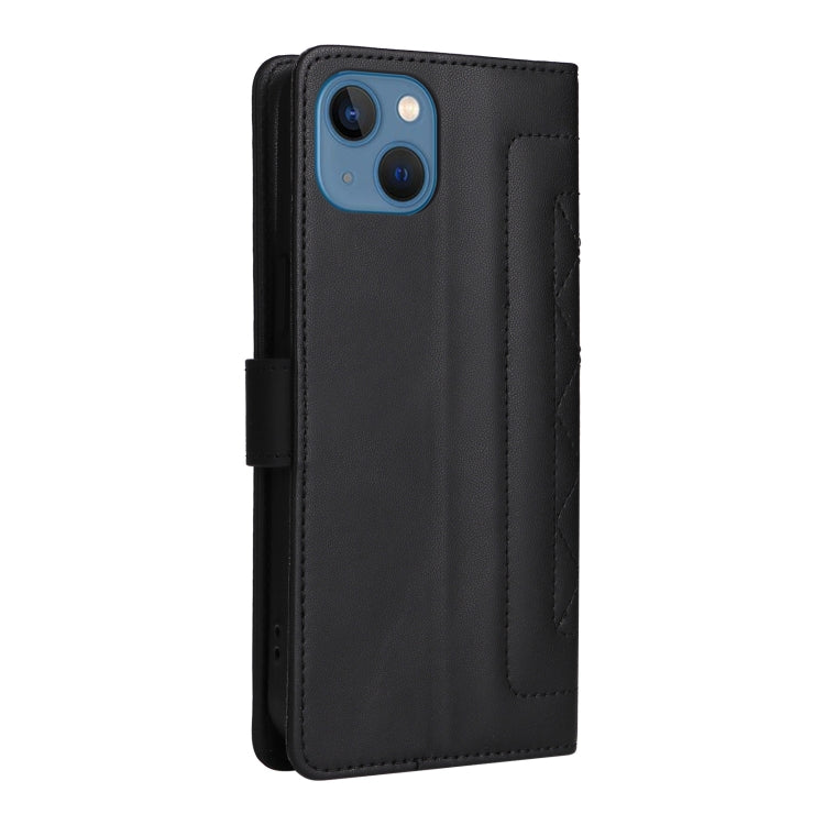 For iPhone 13 Diamond Lattice Leather Flip Phone Case