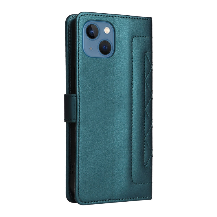 For iPhone 13 Diamond Lattice Leather Flip Phone Case