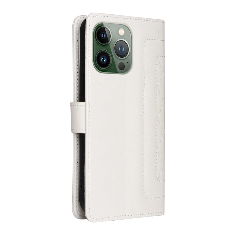 For iPhone 13 Pro Diamond Lattice Leather Flip Phone Case