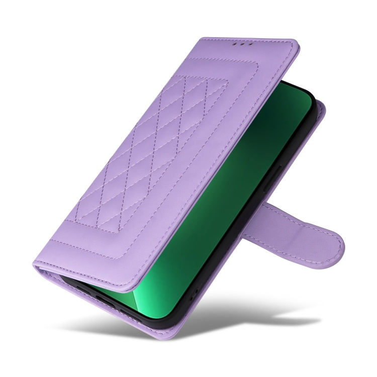 For iPhone 13 Pro Diamond Lattice Leather Flip Phone Case
