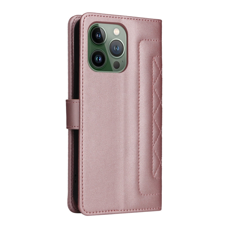 For iPhone 13 Pro Diamond Lattice Leather Flip Phone Case