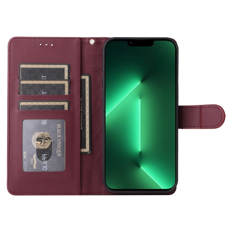 For iPhone 13 Pro Diamond Lattice Leather Flip Phone Case