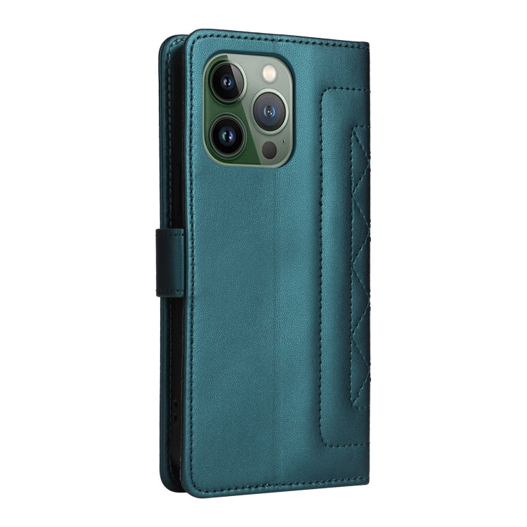 For iPhone 13 Pro Diamond Lattice Leather Flip Phone Case
