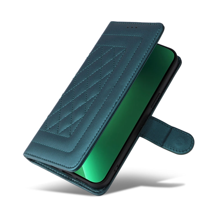 For iPhone 13 Pro Diamond Lattice Leather Flip Phone Case