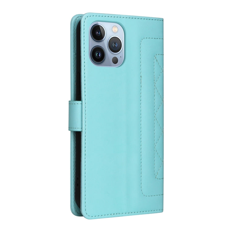 For iPhone 13 Pro Max Diamond Lattice Leather Flip Phone Case