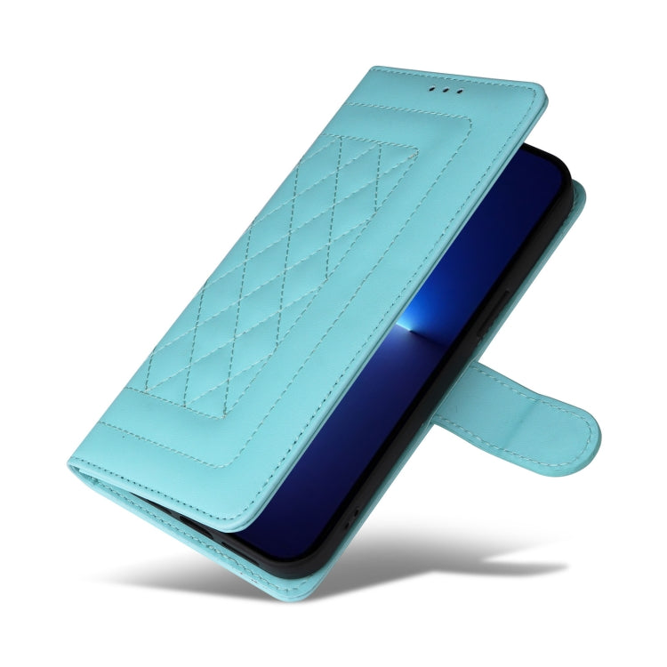 For iPhone 13 Pro Max Diamond Lattice Leather Flip Phone Case