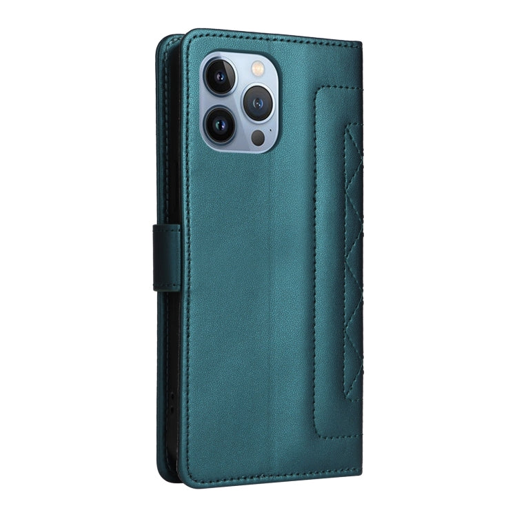 For iPhone 13 Pro Max Diamond Lattice Leather Flip Phone Case
