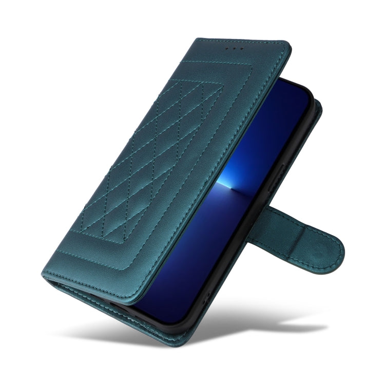 For iPhone 13 Pro Max Diamond Lattice Leather Flip Phone Case