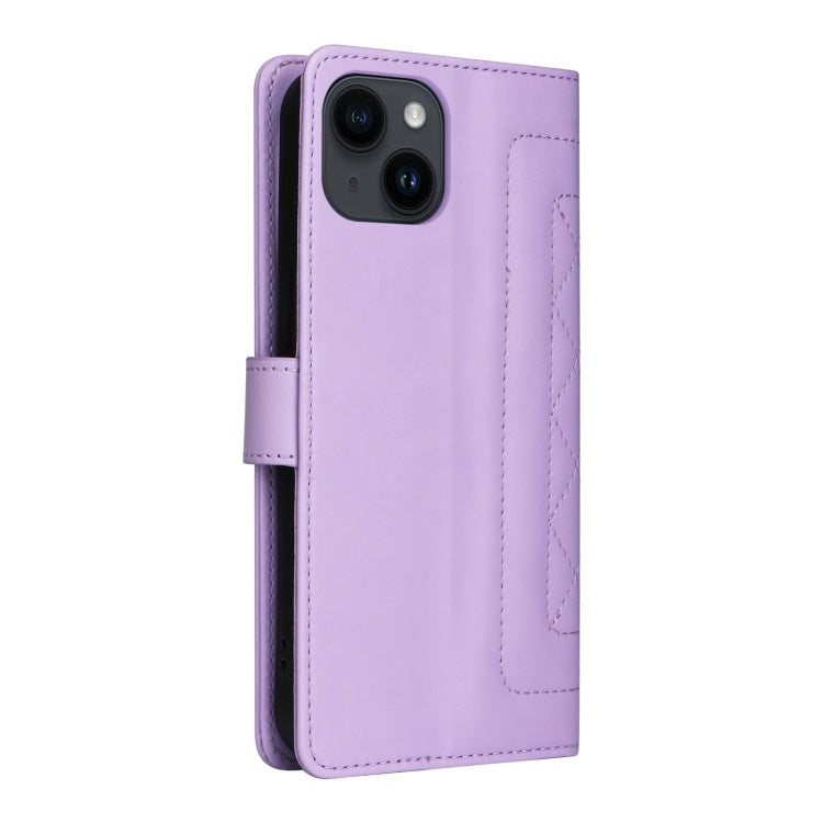 For iPhone 14 Diamond Lattice Leather Flip Phone Case