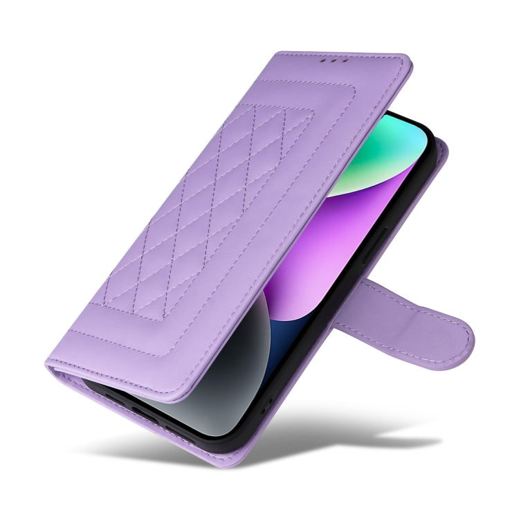 For iPhone 14 Diamond Lattice Leather Flip Phone Case