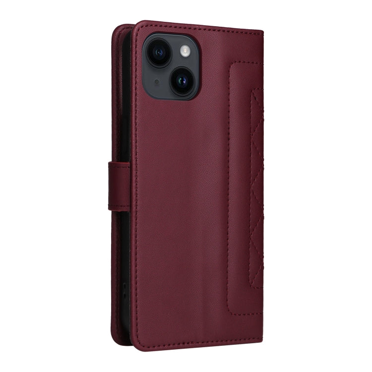 For iPhone 14 Diamond Lattice Leather Flip Phone Case