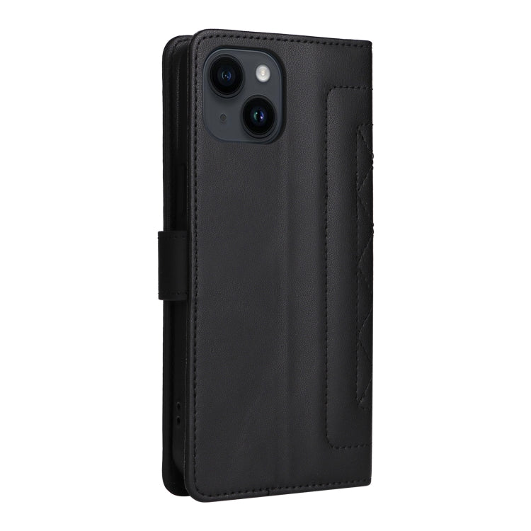 For iPhone 14 Diamond Lattice Leather Flip Phone Case