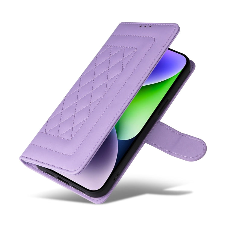 For iPhone 14 Plus Diamond Lattice Leather Flip Phone Case
