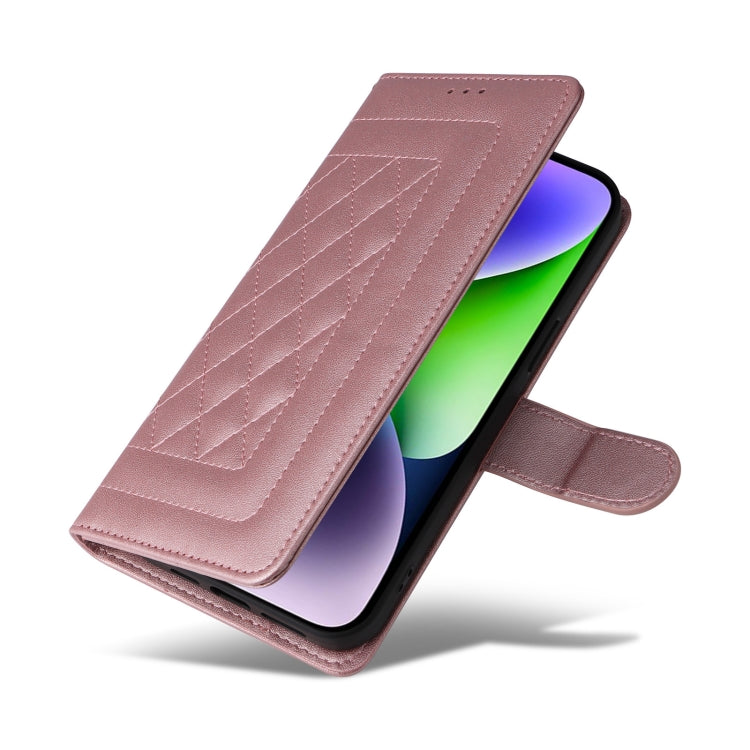 For iPhone 14 Plus Diamond Lattice Leather Flip Phone Case