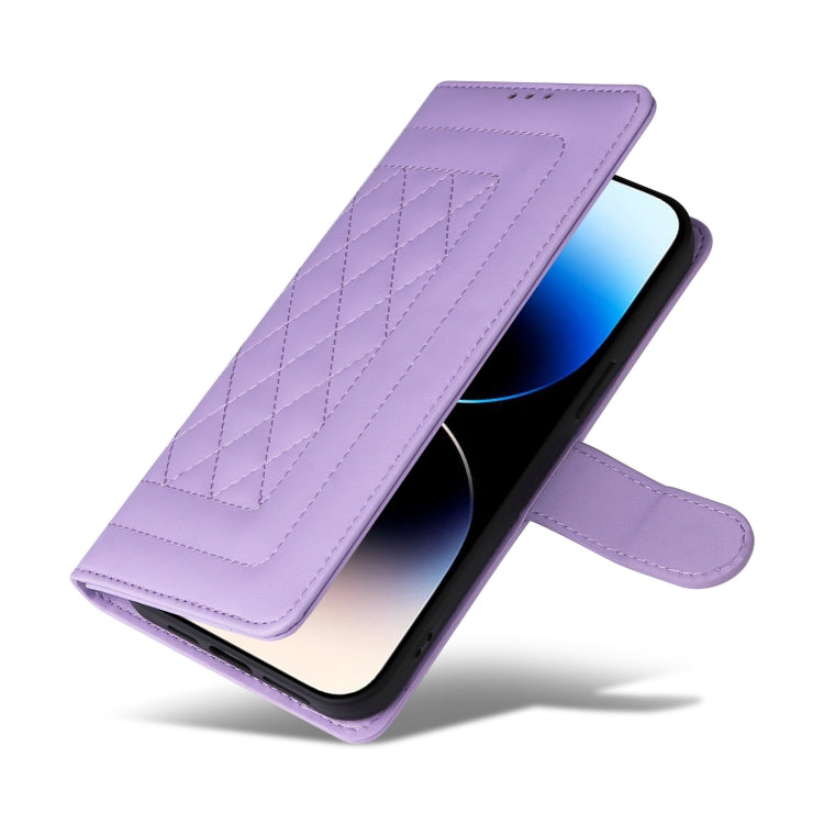 For iPhone 14 Pro Diamond Lattice Leather Flip Phone Case