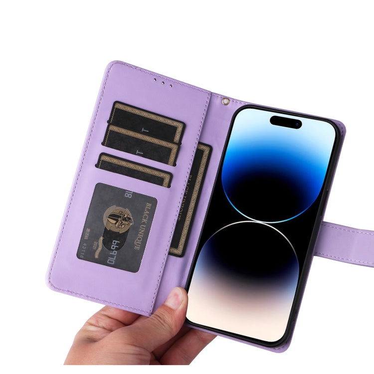For iPhone 14 Pro Diamond Lattice Leather Flip Phone Case
