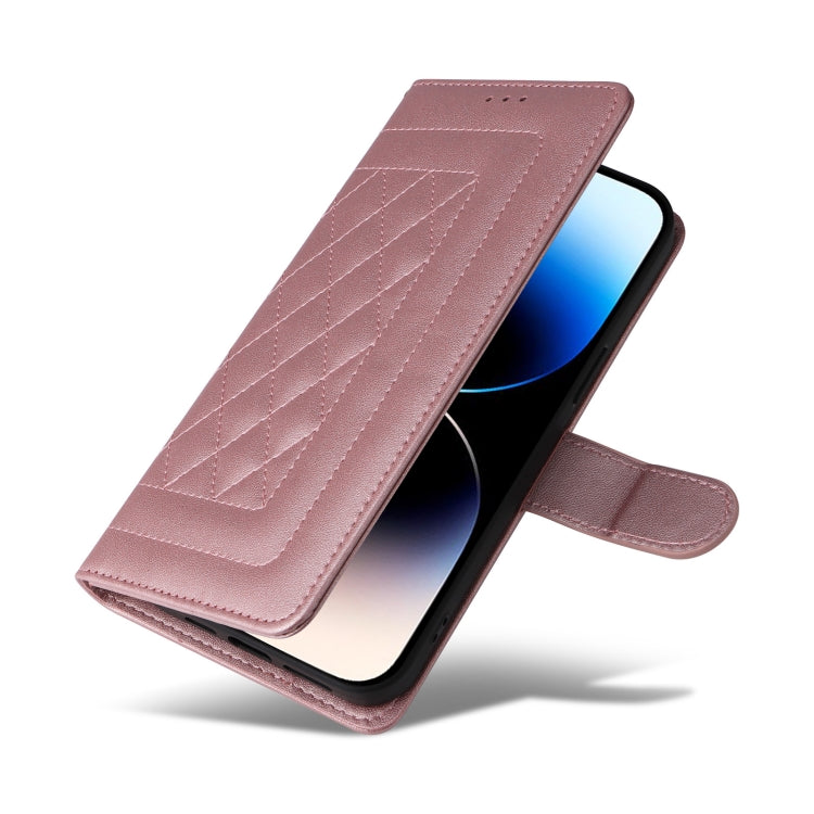 For iPhone 14 Pro Diamond Lattice Leather Flip Phone Case