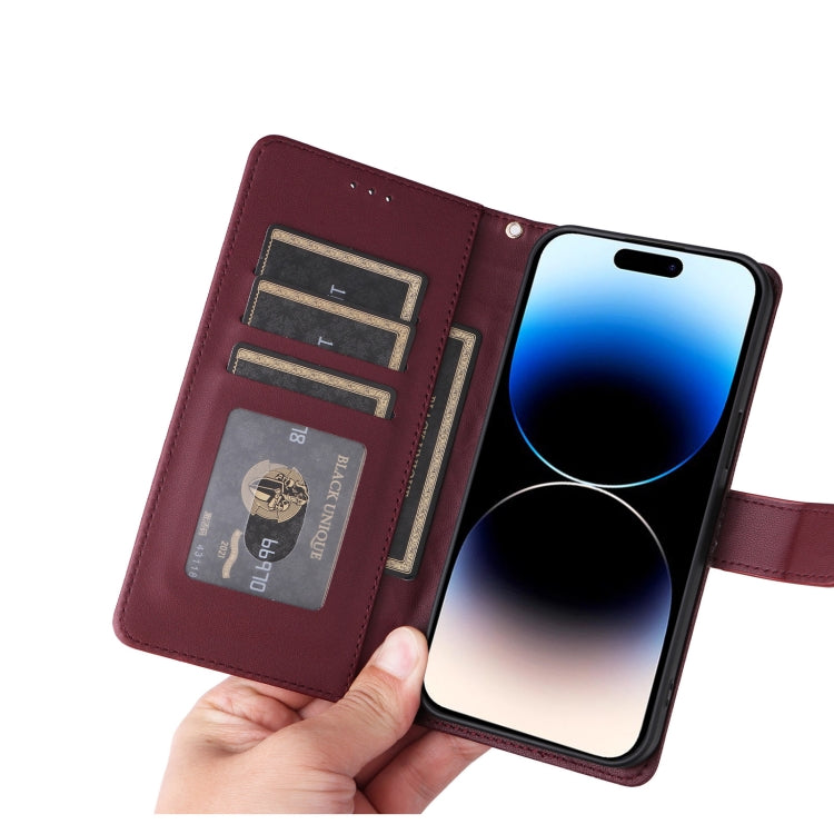 For iPhone 14 Pro Diamond Lattice Leather Flip Phone Case