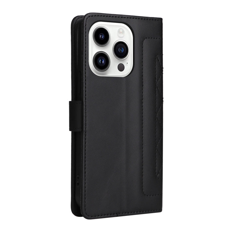 For iPhone 14 Pro Diamond Lattice Leather Flip Phone Case
