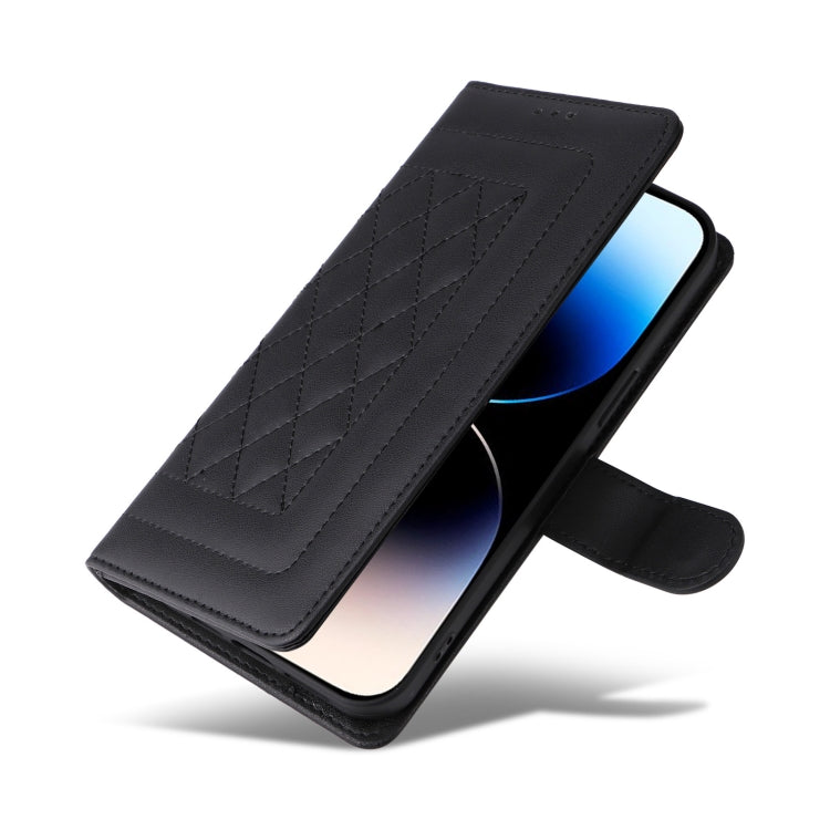 For iPhone 14 Pro Diamond Lattice Leather Flip Phone Case