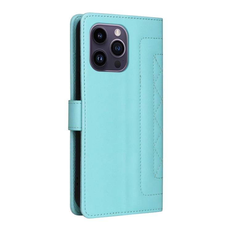 For iPhone 14 Pro Max Diamond Lattice Leather Flip Phone Case