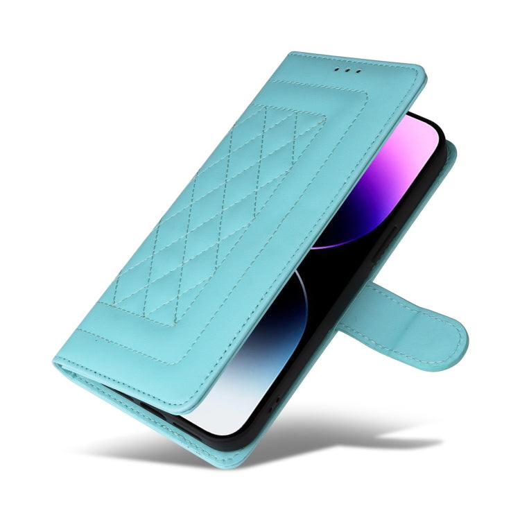 For iPhone 14 Pro Max Diamond Lattice Leather Flip Phone Case