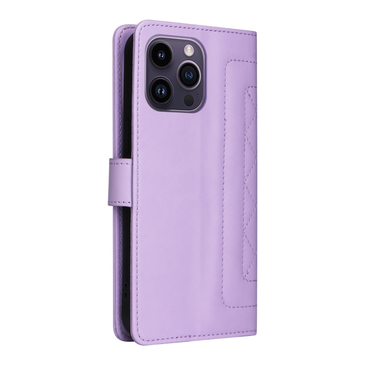 For iPhone 14 Pro Max Diamond Lattice Leather Flip Phone Case