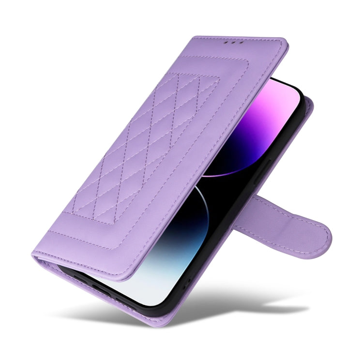 For iPhone 14 Pro Max Diamond Lattice Leather Flip Phone Case