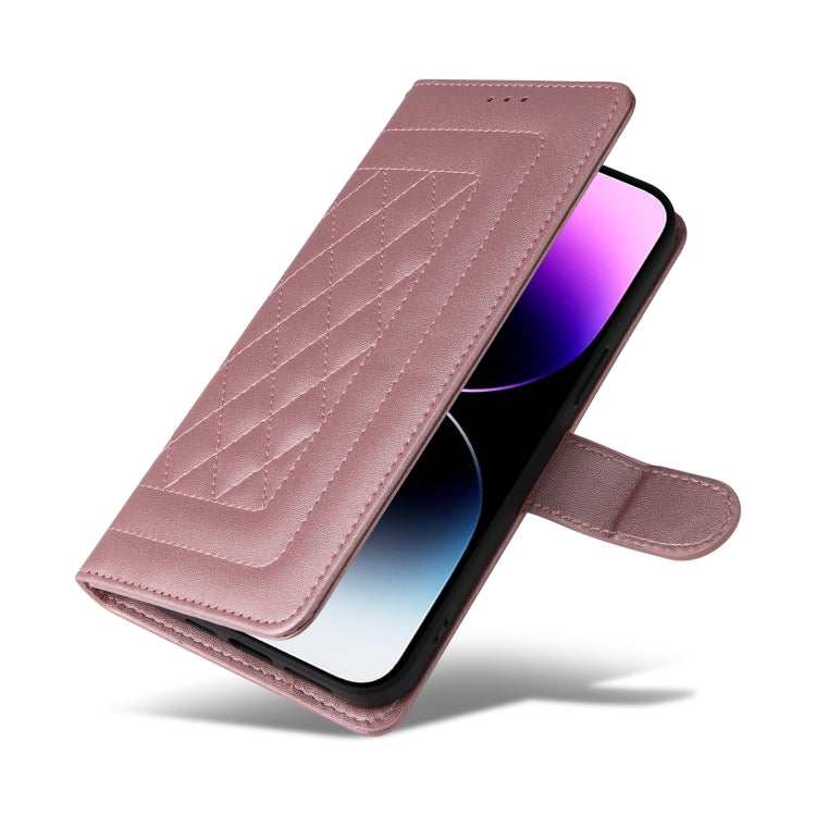 For iPhone 14 Pro Max Diamond Lattice Leather Flip Phone Case