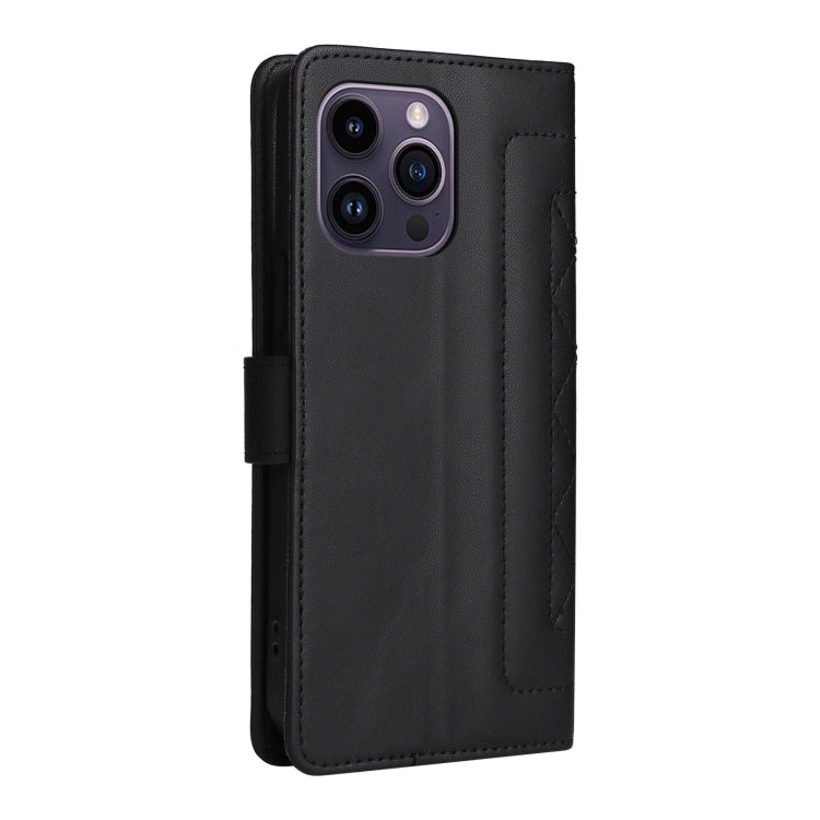 For iPhone 14 Pro Max Diamond Lattice Leather Flip Phone Case