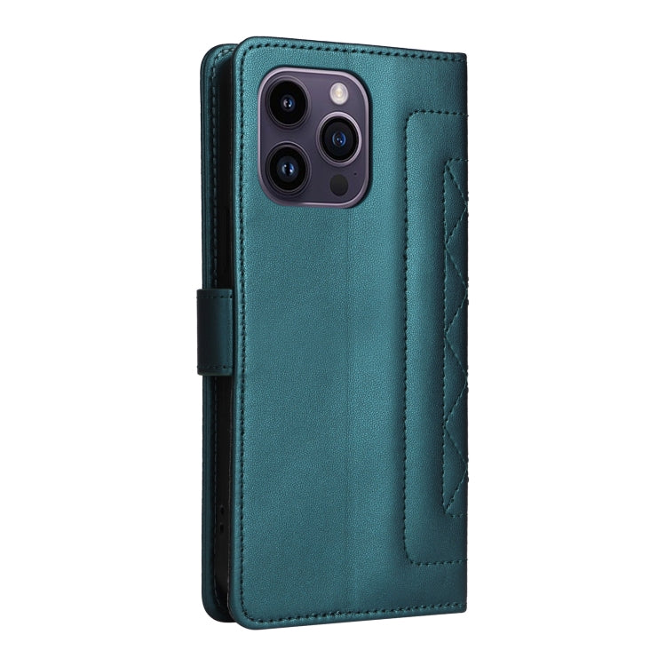 For iPhone 14 Pro Max Diamond Lattice Leather Flip Phone Case