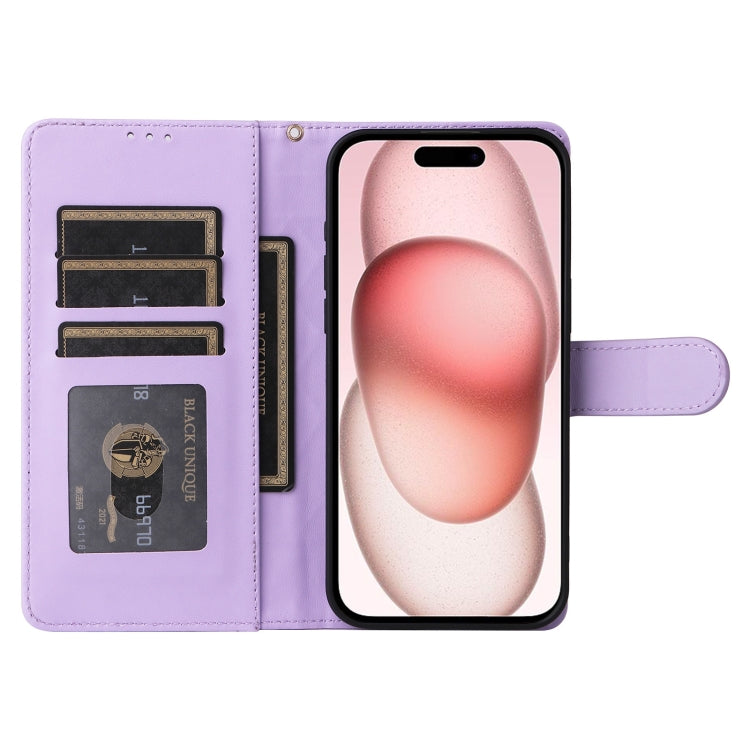 For iPhone 15 Diamond Lattice Leather Flip Phone Case